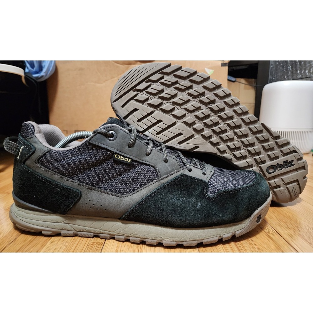 Oboz Bozeman Low Men's 12 Suede Jet Black Comfort Casual Walk Hike Trail Shoes